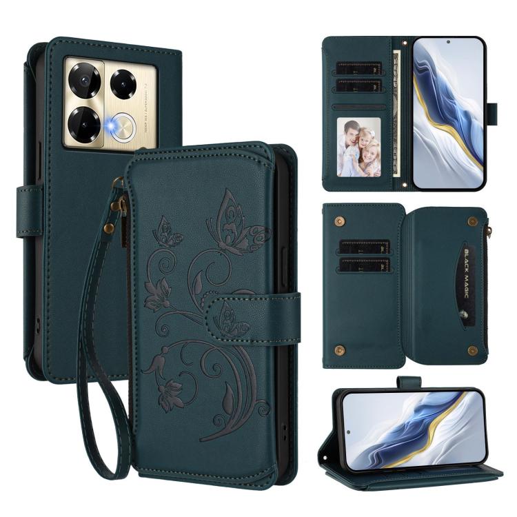Butterfly Love Flower Multi-card Zipper Wallet Leather Phone Case, For Infinix Note 50 4G / 50 Pro 4G, For Infinix Hot 50i 4G / Smart 9 4G, For Infinix Hot 50 Pro+ 4G, For Infinix Hot 50 4G, For Infinix Hot 50 5G, For Infinix Zero 40 5G                ...