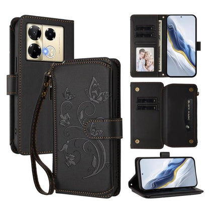 Butterfly Love Flower Multi-card Zipper Wallet Leather Phone Case, For Infinix Note 50 4G / 50 Pro 4G, For Infinix Hot 50i 4G / Smart 9 4G, For Infinix Hot 50 Pro+ 4G, For Infinix Hot 50 4G, For Infinix Hot 50 5G, For Infinix Zero 40 5G                ...