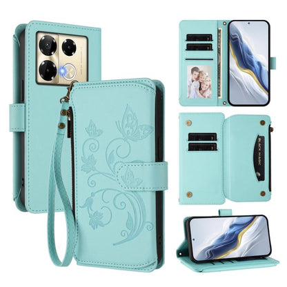 Butterfly Love Flower Multi-card Zipper Wallet Leather Phone Case, For Infinix Note 50 4G / 50 Pro 4G, For Infinix Hot 50i 4G / Smart 9 4G, For Infinix Hot 50 Pro+ 4G, For Infinix Hot 50 4G, For Infinix Hot 50 5G, For Infinix Zero 40 5G                ...