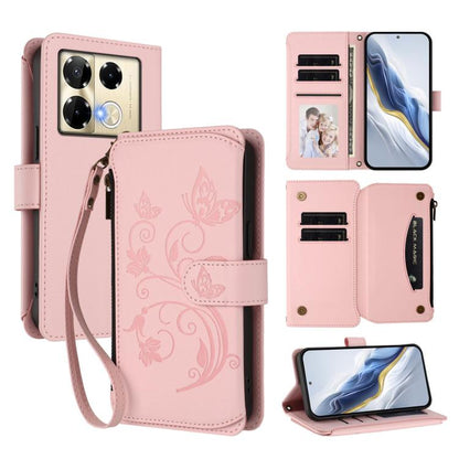 Butterfly Love Flower Multi-card Zipper Wallet Leather Phone Case, For Infinix Note 50 4G / 50 Pro 4G, For Infinix Hot 50i 4G / Smart 9 4G, For Infinix Hot 50 Pro+ 4G, For Infinix Hot 50 4G, For Infinix Hot 50 5G, For Infinix Zero 40 5G                ...