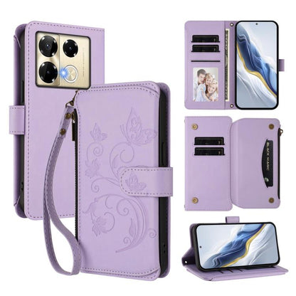 Butterfly Love Flower Multi-card Zipper Wallet Leather Phone Case, For Infinix Note 50 4G / 50 Pro 4G, For Infinix Hot 50i 4G / Smart 9 4G, For Infinix Hot 50 Pro+ 4G, For Infinix Hot 50 4G, For Infinix Hot 50 5G, For Infinix Zero 40 5G                ...