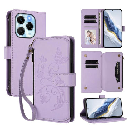 Butterfly Love Flower Multi-card Zipper Wallet Leather Phone Case, For Infinix Note 50 4G / 50 Pro 4G, For Infinix Hot 50i 4G / Smart 9 4G, For Infinix Hot 50 Pro+ 4G, For Infinix Hot 50 4G, For Infinix Hot 50 5G, For Infinix Zero 40 5G                ...