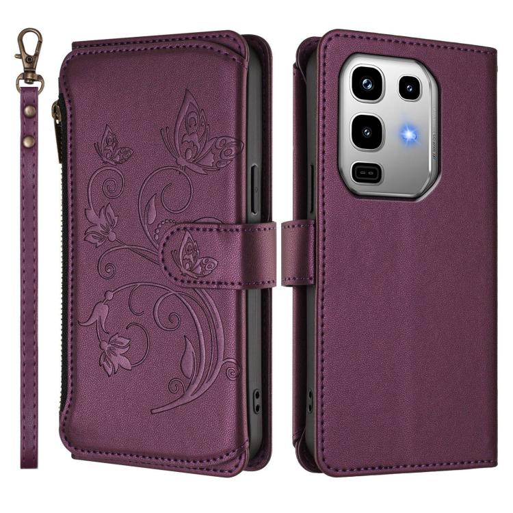 Butterfly Love Flower Multi-card Zipper Wallet Leather Phone Case, For Infinix Note 50 4G / 50 Pro 4G, For Infinix Hot 50i 4G / Smart 9 4G, For Infinix Hot 50 Pro+ 4G, For Infinix Hot 50 4G, For Infinix Hot 50 5G, For Infinix Zero 40 5G                ...