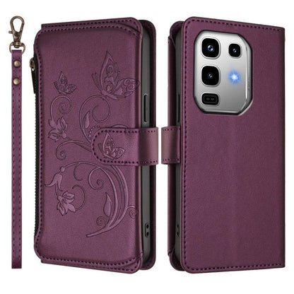 Butterfly Love Flower Multi-card Zipper Wallet Leather Phone Case, For Infinix Note 50 4G / 50 Pro 4G, For Infinix Hot 50i 4G / Smart 9 4G, For Infinix Hot 50 Pro+ 4G, For Infinix Hot 50 4G, For Infinix Hot 50 5G, For Infinix Zero 40 5G                ...