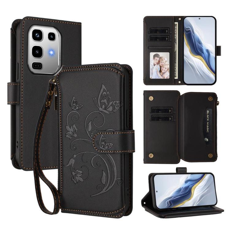 Butterfly Love Flower Multi-card Zipper Wallet Leather Phone Case, For Infinix Note 50 4G / 50 Pro 4G, For Infinix Hot 50i 4G / Smart 9 4G, For Infinix Hot 50 Pro+ 4G, For Infinix Hot 50 4G, For Infinix Hot 50 5G, For Infinix Zero 40 5G                ...