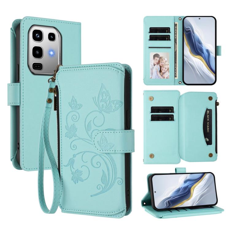 Butterfly Love Flower Multi-card Zipper Wallet Leather Phone Case, For Infinix Note 50 4G / 50 Pro 4G, For Infinix Hot 50i 4G / Smart 9 4G, For Infinix Hot 50 Pro+ 4G, For Infinix Hot 50 4G, For Infinix Hot 50 5G, For Infinix Zero 40 5G                ...