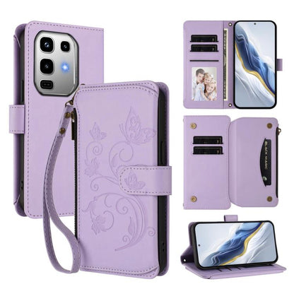 Butterfly Love Flower Multi-card Zipper Wallet Leather Phone Case, For Infinix Note 50 4G / 50 Pro 4G, For Infinix Hot 50i 4G / Smart 9 4G, For Infinix Hot 50 Pro+ 4G, For Infinix Hot 50 4G, For Infinix Hot 50 5G, For Infinix Zero 40 5G                ...