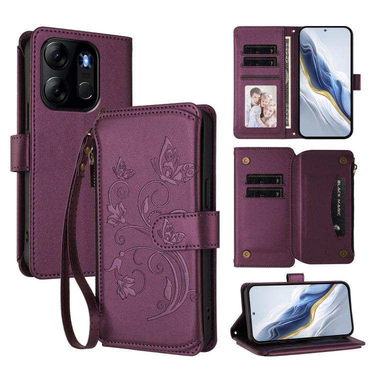 Butterfly Love Flower Multi-card Zipper Wallet Leather Phone Case, For Infinix Hot 30 4G, For Infinix Hot 20s / 20 Pro, For Infinix Hot 20 5G, For Infinix Smart 7 Global, For Infinix Hot 12i / 20i, For Infinix Zero 5G 2023, For Infinix Hot 20 Play     ...