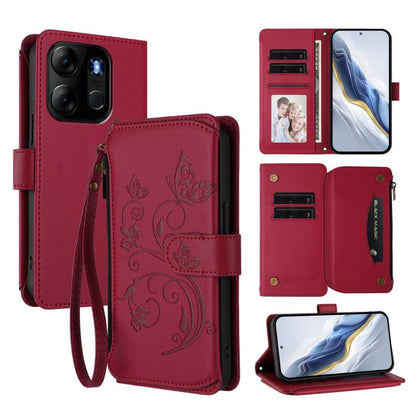 Butterfly Love Flower Multi-card Zipper Wallet Leather Phone Case, For Infinix Hot 30 4G, For Infinix Hot 20s / 20 Pro, For Infinix Hot 20 5G, For Infinix Smart 7 Global, For Infinix Hot 12i / 20i, For Infinix Zero 5G 2023, For Infinix Hot 20 Play     ...