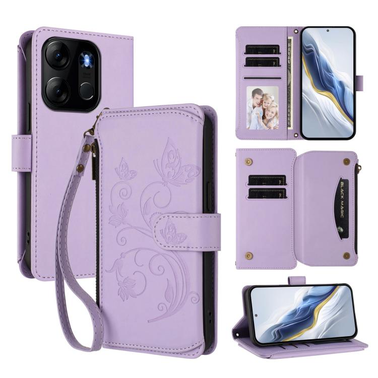 Butterfly Love Flower Multi-card Zipper Wallet Leather Phone Case, For Infinix Hot 30 4G, For Infinix Hot 20s / 20 Pro, For Infinix Hot 20 5G, For Infinix Smart 7 Global, For Infinix Hot 12i / 20i, For Infinix Zero 5G 2023, For Infinix Hot 20 Play     ...