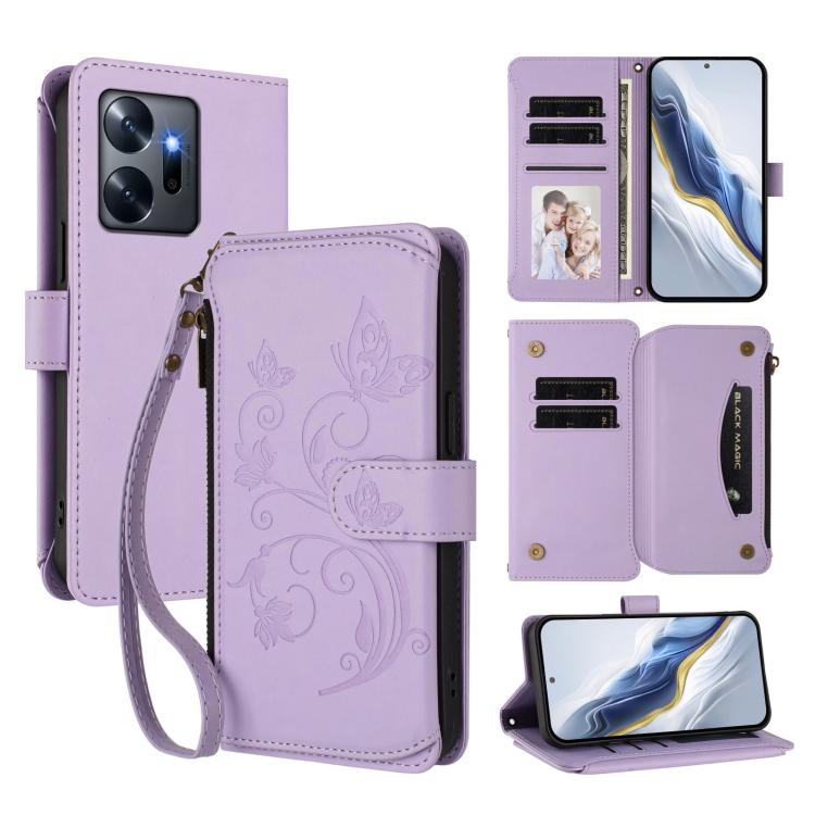 Butterfly Love Flower Multi-card Zipper Wallet Leather Phone Case, For Infinix Hot 30 4G, For Infinix Hot 20s / 20 Pro, For Infinix Hot 20 5G, For Infinix Smart 7 Global, For Infinix Hot 12i / 20i, For Infinix Zero 5G 2023, For Infinix Hot 20 Play     ...