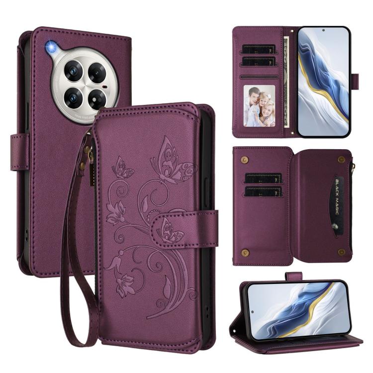 Butterfly Love Flower Multi-card Zipper Wallet Leather Phone Case, For Infinix Note 50 4G / 50 Pro 4G, For Infinix Hot 50i 4G / Smart 9 4G, For Infinix Hot 50 Pro+ 4G, For Infinix Hot 50 4G, For Infinix Hot 50 5G, For Infinix Zero 40 5G                ...