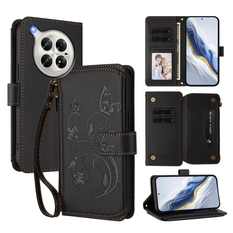 Butterfly Love Flower Multi-card Zipper Wallet Leather Phone Case, For Infinix Note 50 4G / 50 Pro 4G, For Infinix Hot 50i 4G / Smart 9 4G, For Infinix Hot 50 Pro+ 4G, For Infinix Hot 50 4G, For Infinix Hot 50 5G, For Infinix Zero 40 5G                ...