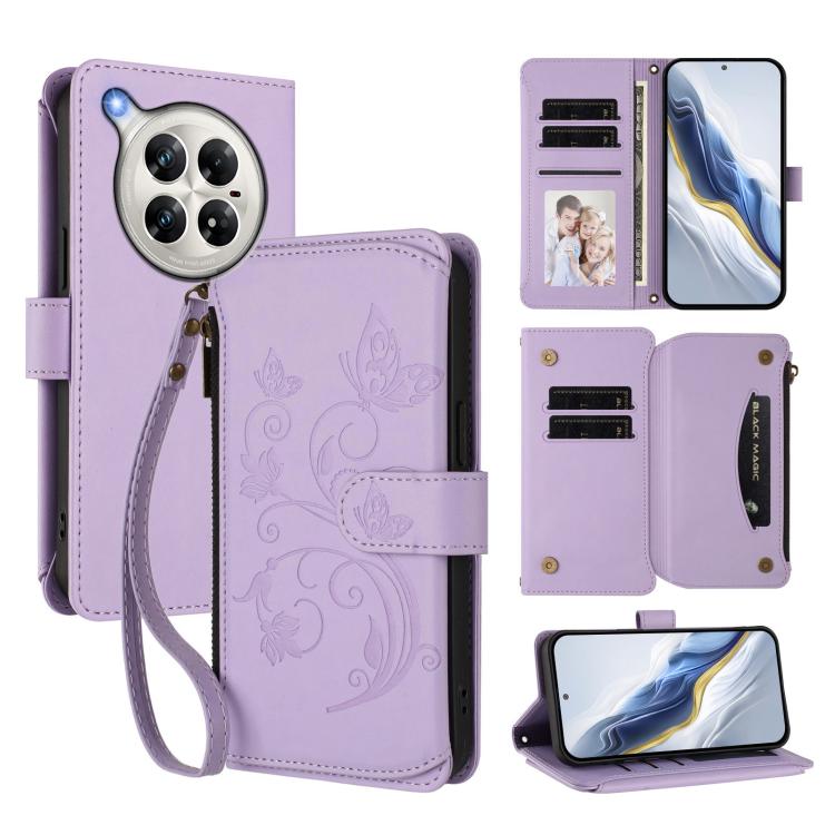Butterfly Love Flower Multi-card Zipper Wallet Leather Phone Case, For Infinix Note 50 4G / 50 Pro 4G, For Infinix Hot 50i 4G / Smart 9 4G, For Infinix Hot 50 Pro+ 4G, For Infinix Hot 50 4G, For Infinix Hot 50 5G, For Infinix Zero 40 5G                ...