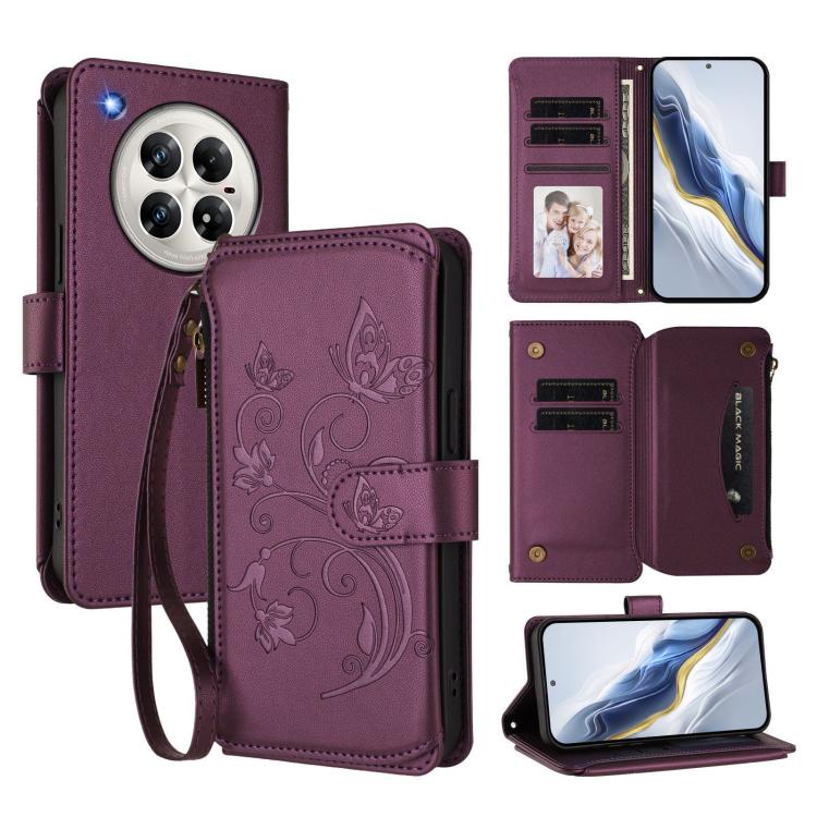 Butterfly Love Flower Multi-card Zipper Wallet Leather Phone Case, For Infinix Note 50 4G / 50 Pro 4G, For Infinix Hot 50i 4G / Smart 9 4G, For Infinix Hot 50 Pro+ 4G, For Infinix Hot 50 4G, For Infinix Hot 50 5G, For Infinix Zero 40 5G                ...