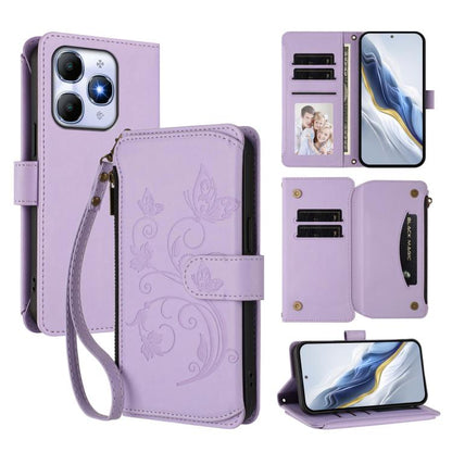 Butterfly Love Flower Multi-card Zipper Wallet Leather Phone Case, For Itel A200 4G / A200+ 4G, For Itel A95 5G, For Itel A90 4G, For Itel City 100, For Itel A58 Lite / A49 Play, For Itel S25 Ultra 4G Curved, For Itel S25 4G Flat, For Itel A80 4G      ...