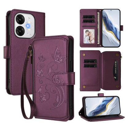 Butterfly Love Flower Multi-card Zipper Wallet Leather Phone Case, For Itel A200 4G / A200+ 4G, For Itel A95 5G, For Itel A90 4G, For Itel City 100, For Itel A58 Lite / A49 Play, For Itel S25 Ultra 4G Curved, For Itel S25 4G Flat, For Itel A80 4G      ...