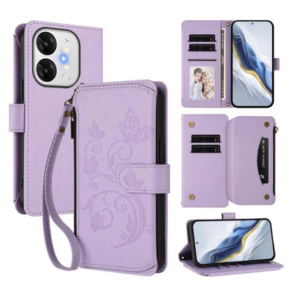 Butterfly Love Flower Multi-card Zipper Wallet Leather Phone Case, For Itel A200 4G / A200+ 4G, For Itel A95 5G, For Itel A90 4G, For Itel City 100, For Itel A58 Lite / A49 Play, For Itel S25 Ultra 4G Curved, For Itel S25 4G Flat, For Itel A80 4G      ...