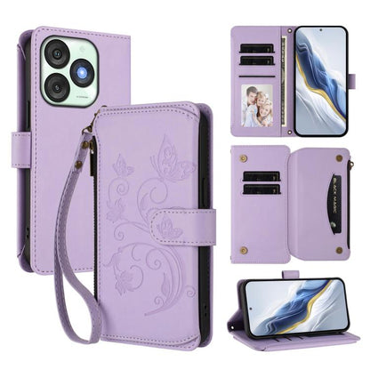 Butterfly Love Flower Multi-card Zipper Wallet Leather Phone Case, For Itel A200 4G / A200+ 4G, For Itel A95 5G, For Itel A90 4G, For Itel City 100, For Itel A58 Lite / A49 Play, For Itel S25 Ultra 4G Curved, For Itel S25 4G Flat, For Itel A80 4G      ...