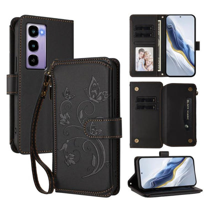 Butterfly Love Flower Multi-card Zipper Wallet Leather Phone Case, For Itel A200 4G / A200+ 4G, For Itel A95 5G, For Itel A90 4G, For Itel City 100, For Itel A58 Lite / A49 Play, For Itel S25 Ultra 4G Curved, For Itel S25 4G Flat, For Itel A80 4G      ...