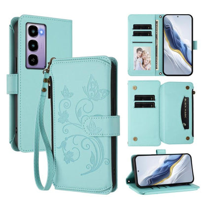 Butterfly Love Flower Multi-card Zipper Wallet Leather Phone Case, For Itel A200 4G / A200+ 4G, For Itel A95 5G, For Itel A90 4G, For Itel City 100, For Itel A58 Lite / A49 Play, For Itel S25 Ultra 4G Curved, For Itel S25 4G Flat, For Itel A80 4G      ...
