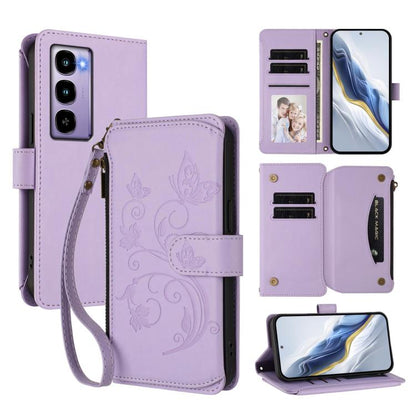Butterfly Love Flower Multi-card Zipper Wallet Leather Phone Case, For Itel A200 4G / A200+ 4G, For Itel A95 5G, For Itel A90 4G, For Itel City 100, For Itel A58 Lite / A49 Play, For Itel S25 Ultra 4G Curved, For Itel S25 4G Flat, For Itel A80 4G      ...