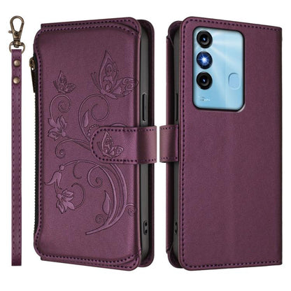 Butterfly Love Flower Multi-card Zipper Wallet Leather Phone Case, For Itel P38 / S17 / Vision 3, For Itel S17 / S661W / Vision 3