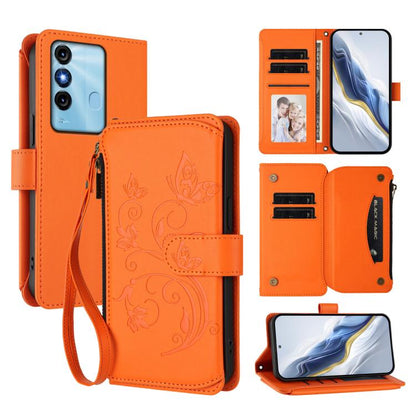 Butterfly Love Flower Multi-card Zipper Wallet Leather Phone Case, For Itel P38 / S17 / Vision 3, For Itel S17 / S661W / Vision 3