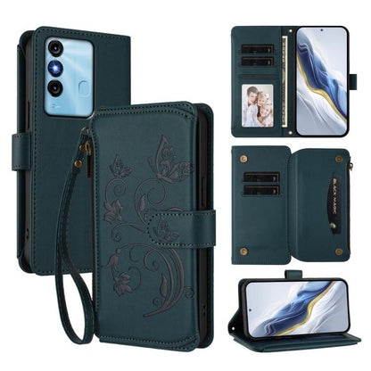 Butterfly Love Flower Multi-card Zipper Wallet Leather Phone Case, For Itel P38 / S17 / Vision 3, For Itel S17 / S661W / Vision 3