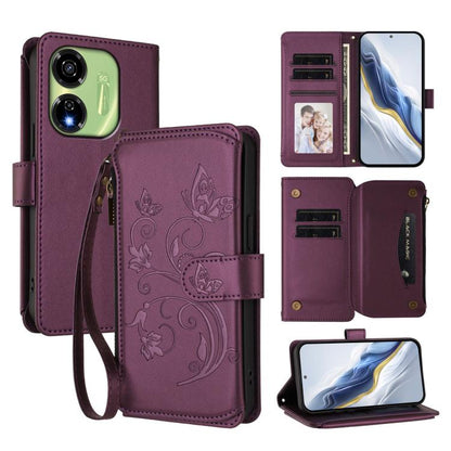 Butterfly Love Flower Multi-card Zipper Wallet Leather Phone Case, For Itel A200 4G / A200+ 4G, For Itel A95 5G, For Itel A90 4G, For Itel City 100, For Itel A58 Lite / A49 Play, For Itel S25 Ultra 4G Curved, For Itel S25 4G Flat, For Itel A80 4G      ...