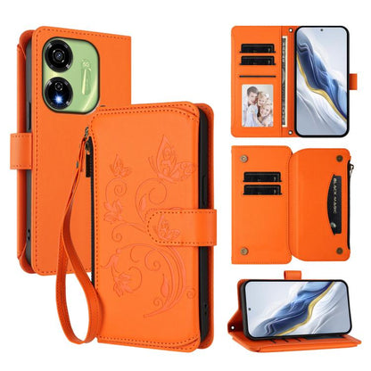 Butterfly Love Flower Multi-card Zipper Wallet Leather Phone Case, For Itel A200 4G / A200+ 4G, For Itel A95 5G, For Itel A90 4G, For Itel City 100, For Itel A58 Lite / A49 Play, For Itel S25 Ultra 4G Curved, For Itel S25 4G Flat, For Itel A80 4G      ...