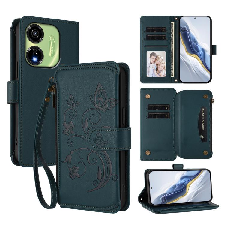Butterfly Love Flower Multi-card Zipper Wallet Leather Phone Case, For Itel A200 4G / A200+ 4G, For Itel A95 5G, For Itel A90 4G, For Itel City 100, For Itel A58 Lite / A49 Play, For Itel S25 Ultra 4G Curved, For Itel S25 4G Flat, For Itel A80 4G      ...