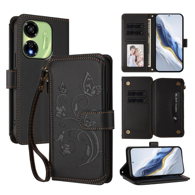 Butterfly Love Flower Multi-card Zipper Wallet Leather Phone Case, For Itel A200 4G / A200+ 4G, For Itel A95 5G, For Itel A90 4G, For Itel City 100, For Itel A58 Lite / A49 Play, For Itel S25 Ultra 4G Curved, For Itel S25 4G Flat, For Itel A80 4G      ...