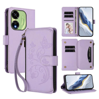 Butterfly Love Flower Multi-card Zipper Wallet Leather Phone Case, For Itel A200 4G / A200+ 4G, For Itel A95 5G, For Itel A90 4G, For Itel City 100, For Itel A58 Lite / A49 Play, For Itel S25 Ultra 4G Curved, For Itel S25 4G Flat, For Itel A80 4G      ...