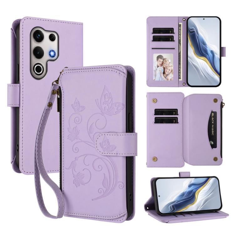 Butterfly Love Flower Multi-card Zipper Wallet Leather Phone Case, For Itel A200 4G / A200+ 4G, For Itel A95 5G, For Itel A90 4G, For Itel City 100, For Itel A58 Lite / A49 Play, For Itel S25 Ultra 4G Curved, For Itel S25 4G Flat, For Itel A80 4G      ...
