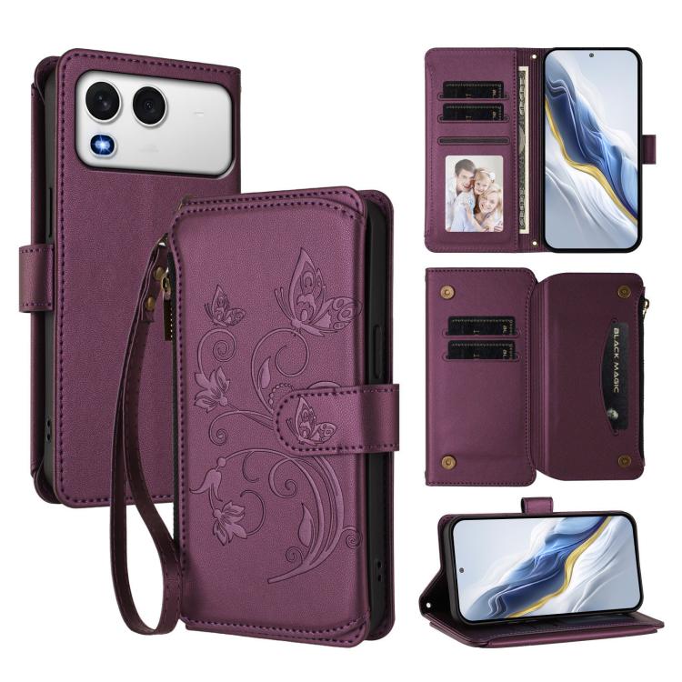Butterfly Love Flower Multi-card Zipper Wallet Leather Phone Case, For Itel A200 4G / A200+ 4G, For Itel A95 5G, For Itel A90 4G, For Itel City 100, For Itel A58 Lite / A49 Play, For Itel S25 Ultra 4G Curved, For Itel S25 4G Flat, For Itel A80 4G      ...