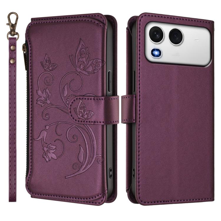 Butterfly Love Flower Multi-card Zipper Wallet Leather Phone Case, For Itel A200 4G / A200+ 4G, For Itel A95 5G, For Itel A90 4G, For Itel City 100, For Itel A58 Lite / A49 Play, For Itel S25 Ultra 4G Curved, For Itel S25 4G Flat, For Itel A80 4G      ...