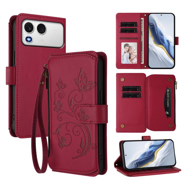 Butterfly Love Flower Multi-card Zipper Wallet Leather Phone Case, For Itel A200 4G / A200+ 4G, For Itel A95 5G, For Itel A90 4G, For Itel City 100, For Itel A58 Lite / A49 Play, For Itel S25 Ultra 4G Curved, For Itel S25 4G Flat, For Itel A80 4G      ...