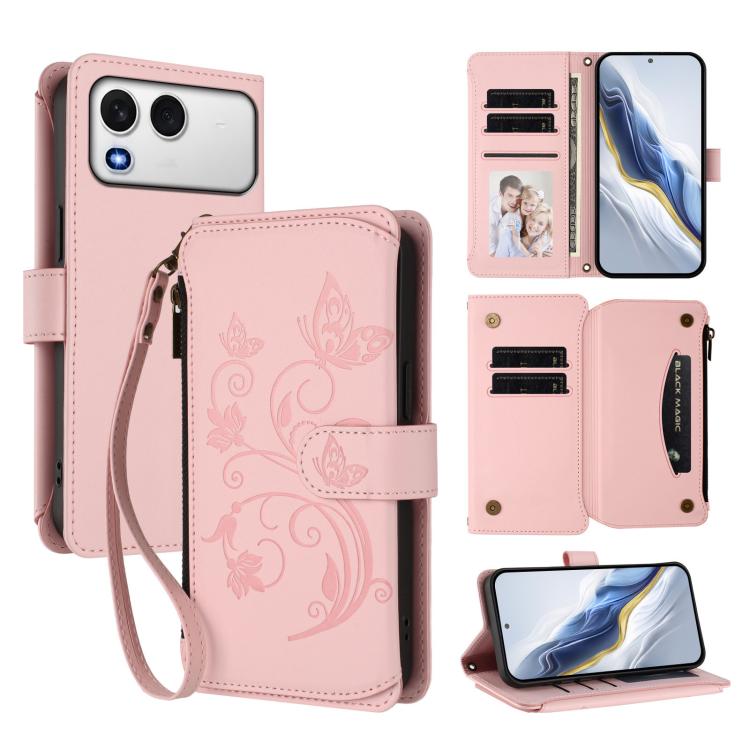Butterfly Love Flower Multi-card Zipper Wallet Leather Phone Case, For Itel A200 4G / A200+ 4G, For Itel A95 5G, For Itel A90 4G, For Itel City 100, For Itel A58 Lite / A49 Play, For Itel S25 Ultra 4G Curved, For Itel S25 4G Flat, For Itel A80 4G      ...