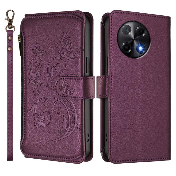 Butterfly Love Flower Multi-card Zipper Wallet Leather Phone Case, For Tecno Camon 30S / 30S Pro, For Tecno Spark 30 Pro 4G, For Tecno Spark 30 5G / Pova 6 Neo 5G, For Tecno Spark 30 4G, For Tecno Spark GO 5G 2025 / Hot 60i 4G, For Tecno Spark 30C 4G  ...