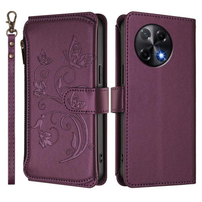 Butterfly Love Flower Multi-card Zipper Wallet Leather Phone Case, For Tecno Camon 30S / 30S Pro, For Tecno Spark 30 Pro 4G, For Tecno Spark 30 5G / Pova 6 Neo 5G, For Tecno Spark 30 4G, For Tecno Spark GO 5G 2025 / Hot 60i 4G, For Tecno Spark 30C 4G  ...