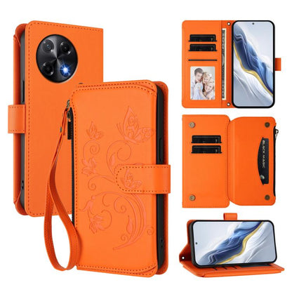 Butterfly Love Flower Multi-card Zipper Wallet Leather Phone Case, For Tecno Camon 30S / 30S Pro, For Tecno Spark 30 Pro 4G, For Tecno Spark 30 5G / Pova 6 Neo 5G, For Tecno Spark 30 4G, For Tecno Spark GO 5G 2025 / Hot 60i 4G, For Tecno Spark 30C 4G  ...