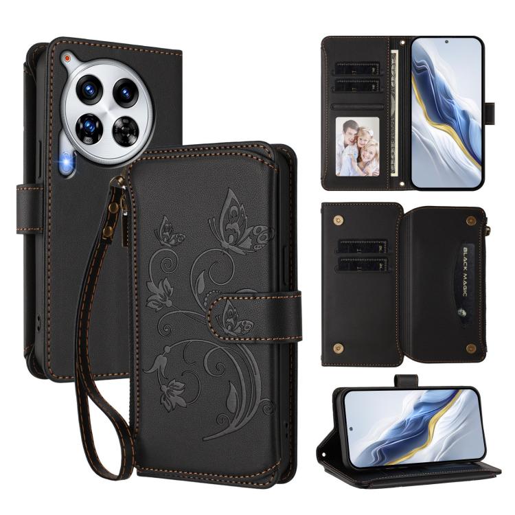 Butterfly Love Flower Multi-card Zipper Wallet Leather Phone Case, For Tecno Camon 30S / 30S Pro, For Tecno Spark 30 Pro 4G, For Tecno Spark 30 5G / Pova 6 Neo 5G, For Tecno Spark 30 4G, For Tecno Spark GO 5G 2025 / Hot 60i 4G, For Tecno Spark 30C 4G  ...