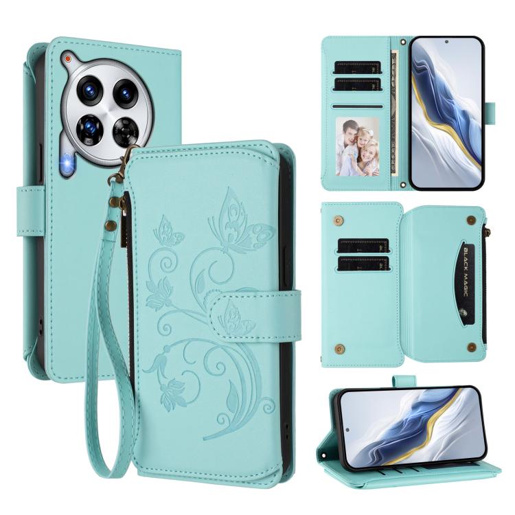 Butterfly Love Flower Multi-card Zipper Wallet Leather Phone Case, For Tecno Camon 30S / 30S Pro, For Tecno Spark 30 Pro 4G, For Tecno Spark 30 5G / Pova 6 Neo 5G, For Tecno Spark 30 4G, For Tecno Spark GO 5G 2025 / Hot 60i 4G, For Tecno Spark 30C 4G  ...