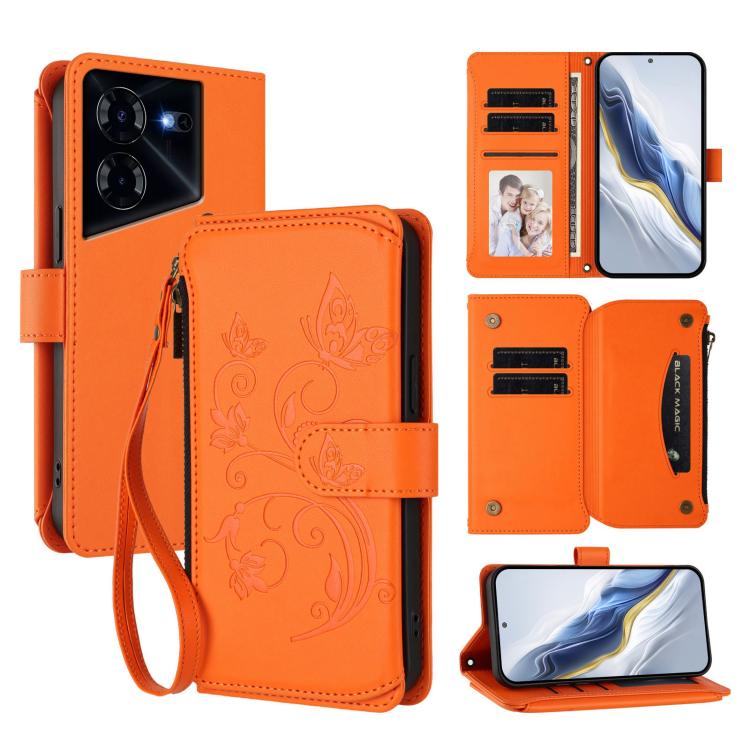 Butterfly Love Flower Multi-card Zipper Wallet Leather Phone Case, For Tecno Pova 6 5G / 6 Pro 5G, For Tecno Camon 30 Pro 5G, For Tecno Camon 30 4G / 5G, For Tecno Spark 20 Pro+ 4G, For Tecno Spark GO 2024 4G / 20 4G, For Tecno Pova 5 Pro 5G           ...