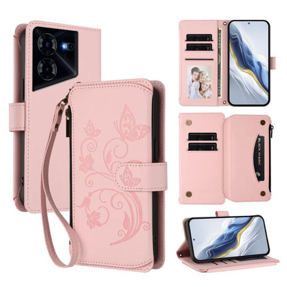 Butterfly Love Flower Multi-card Zipper Wallet Leather Phone Case, For Tecno Pova 6 5G / 6 Pro 5G, For Tecno Camon 30 Pro 5G, For Tecno Camon 30 4G / 5G, For Tecno Spark 20 Pro+ 4G, For Tecno Spark GO 2024 4G / 20 4G, For Tecno Pova 5 Pro 5G           ...