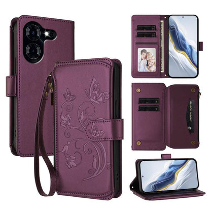 Butterfly Love Flower Multi-card Zipper Wallet Leather Phone Case, For Tecno Pova 6 5G / 6 Pro 5G, For Tecno Camon 30 Pro 5G, For Tecno Camon 30 4G / 5G, For Tecno Spark 20 Pro+ 4G, For Tecno Spark GO 2024 4G / 20 4G, For Tecno Pova 5 Pro 5G           ...