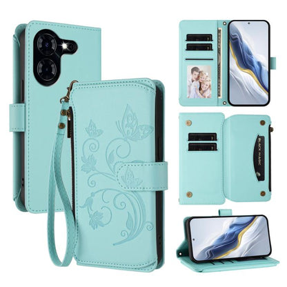 Butterfly Love Flower Multi-card Zipper Wallet Leather Phone Case, For Tecno Pova 6 5G / 6 Pro 5G, For Tecno Camon 30 Pro 5G, For Tecno Camon 30 4G / 5G, For Tecno Spark 20 Pro+ 4G, For Tecno Spark GO 2024 4G / 20 4G, For Tecno Pova 5 Pro 5G           ...