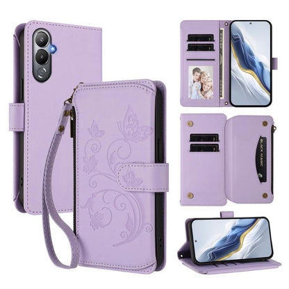 Butterfly Love Flower Multi-card Zipper Wallet Leather Phone Case, For Tecno Spark 10 5G, For Tecno Spark 10C / 10 4G, For Tecno Spark 10 Pro 4G / K17 4G, For Tecno Pova 4 Pro, For Tecno Pova 4, For Tecno Pova Neo 2, For Tecno Spark GO 2022 / 8C / 9   ...