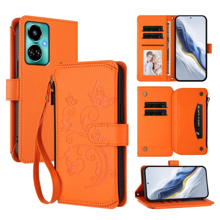Butterfly Love Flower Multi-card Zipper Wallet Leather Phone Case, For Tecno Spark 10 5G, For Tecno Spark 10C / 10 4G, For Tecno Spark 10 Pro 4G / K17 4G, For Tecno Pova 4 Pro, For Tecno Pova 4, For Tecno Pova Neo 2, For Tecno Spark GO 2022 / 8C / 9   ...